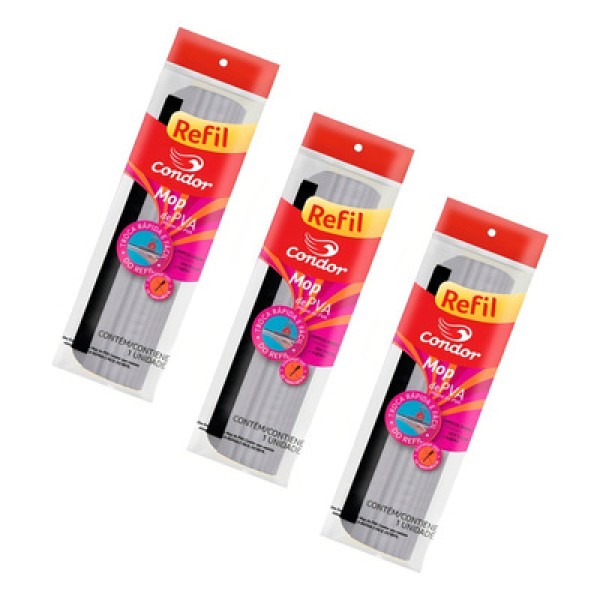 Encontraproduto.com.br - Kit 3 Refis Rodo Mágico Esfregão Espuma De Pva Condor