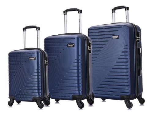 Conjunto de malas de viagem PP P e M Chicago Swiss Move Marinho