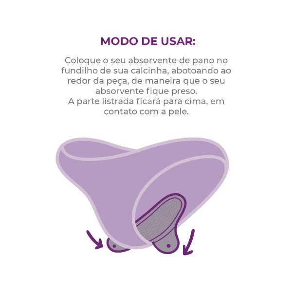 Encontraproduto.com.br - Kit Absorventes Reutilizáveis Inciclo (3 normais e 1 noturno)