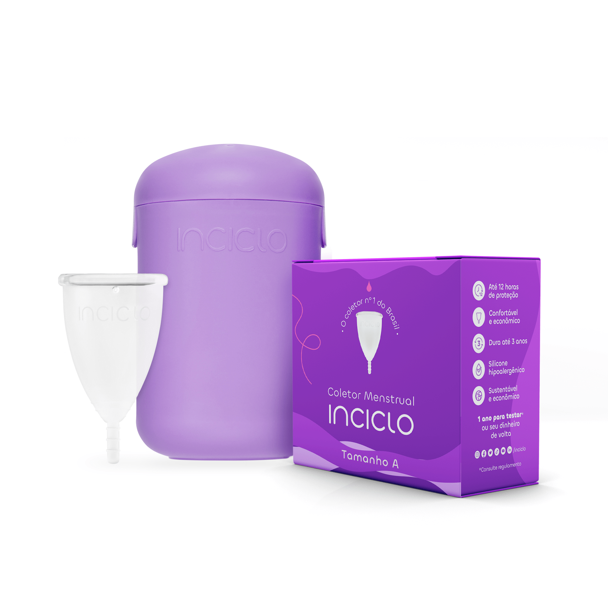 Encontraproduto.com.br - Kit Coletor Menstrual Inciclo + Cápsula Esterilizadora Teen (até 19 anos e sem filhos)