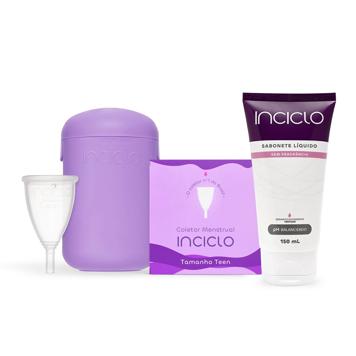 Kit Coletor Menstrual + Cápsula Esterilizadora + Sabonete Íntimo - (Neutro) Inciclo B (de 20 a 29 anos e sem filhos)