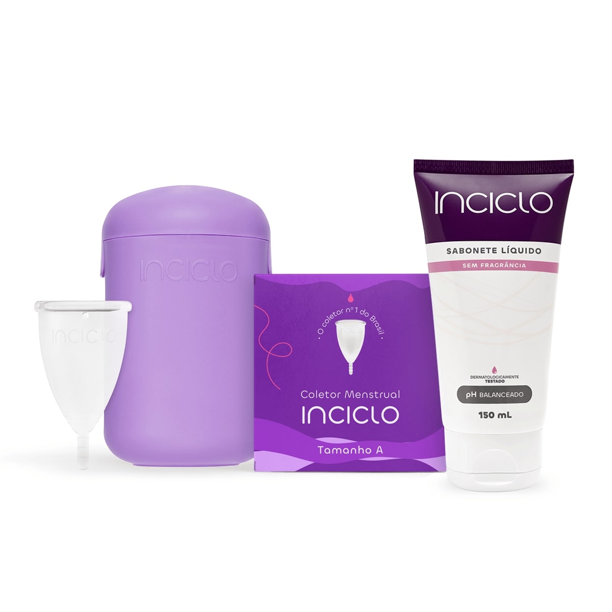 Kit Coletor Menstrual + Cápsula Esterilizadora + Sabonete Íntimo - (Neutro) Inciclo Teen (até 19 anos e sem filhos)