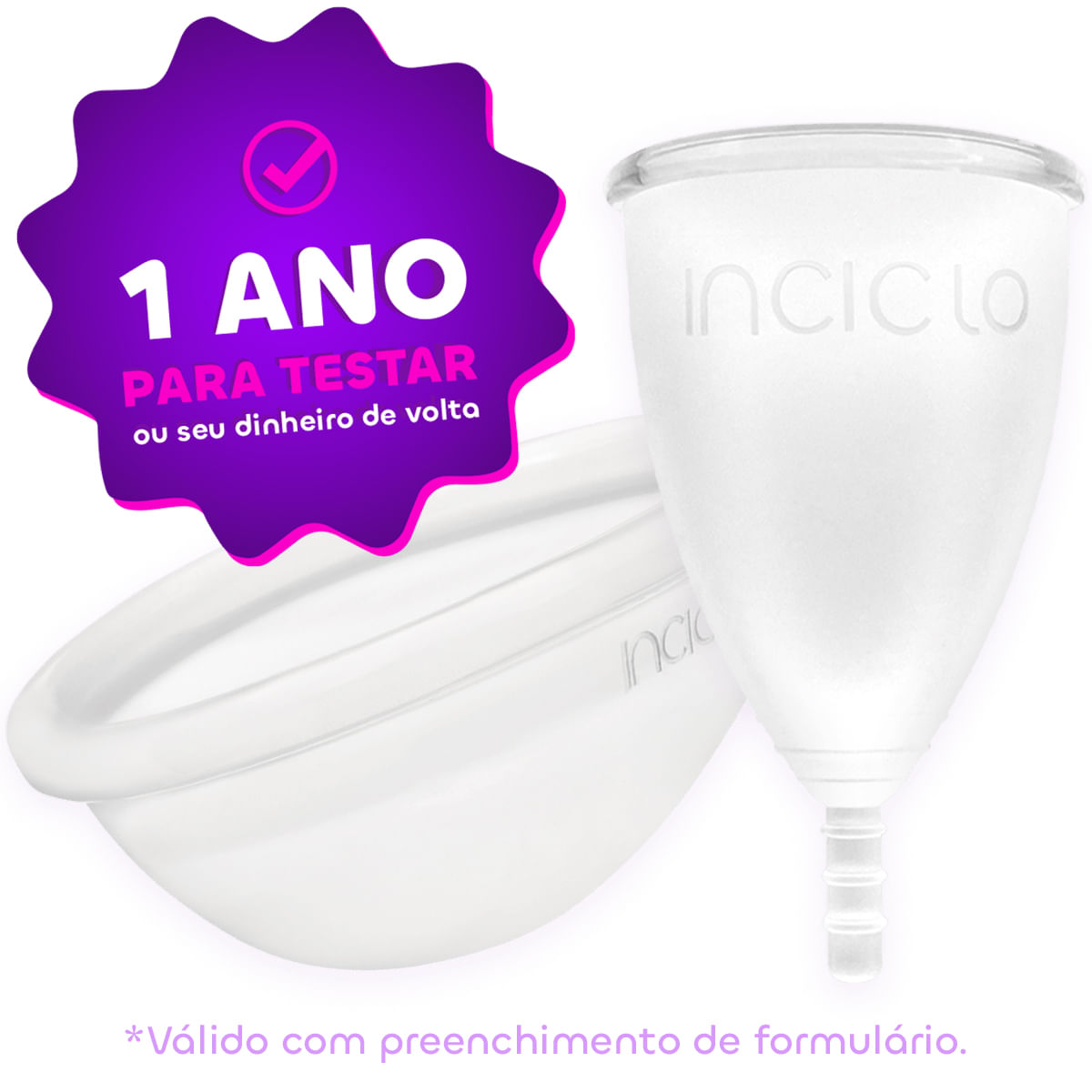 Encontraproduto.com.br - Kit Coletor Menstrual + Disco Menstrual Inciclo A (a partir de 30 anos ou com filhos)