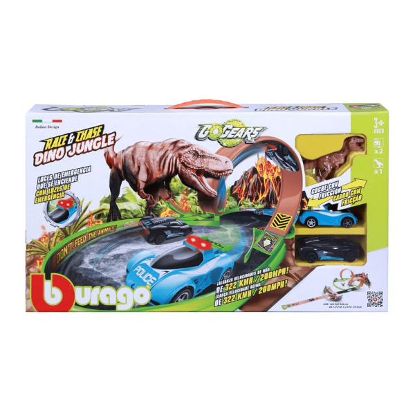 Encontraproduto.com.br - Pista Race E Chase - Dino Jungle - Gogears - Bburago