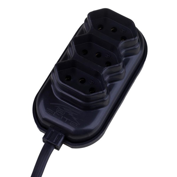 Encontraproduto.com.br - Extensão 2m 3 Tomadas 3P Elite Preta