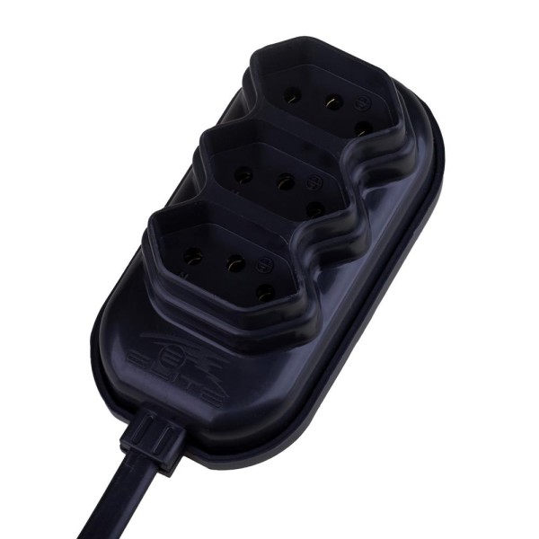 Encontraproduto.com.br - Extensão 5m 3 Tomadas 3P Elite Preta