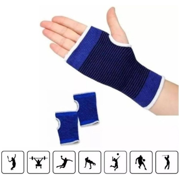 Encontraproduto.com.br - Par de Munhequeira Azul Proteção Esportiva