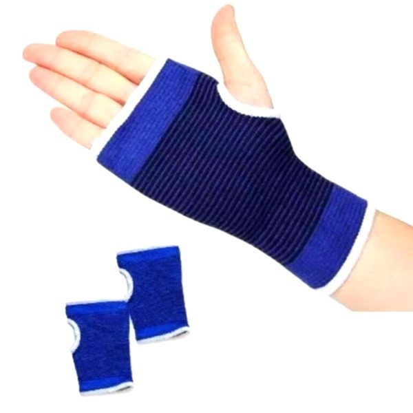 Encontraproduto.com.br - Par de Munhequeira Azul Proteção Esportiva