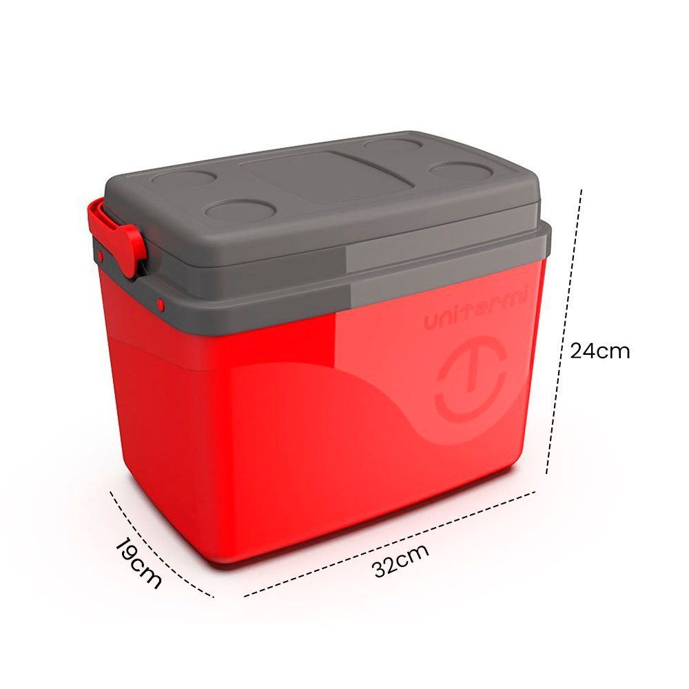 Encontraproduto.com.br - Cooler Térmico Unitermi Caixa Floripa Com Alça De 7,5 Litros Com Capacidade Para 12 Latas - Vermelha
