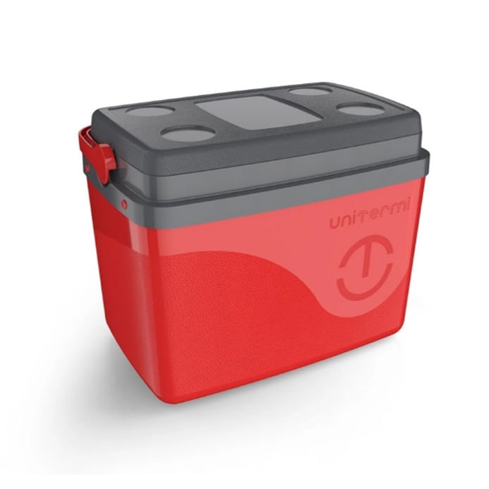 Encontraproduto.com.br - Cooler Térmico Unitermi Caixa Floripa Com Alça De 7,5 Litros Com Capacidade Para 12 Latas - Vermelha