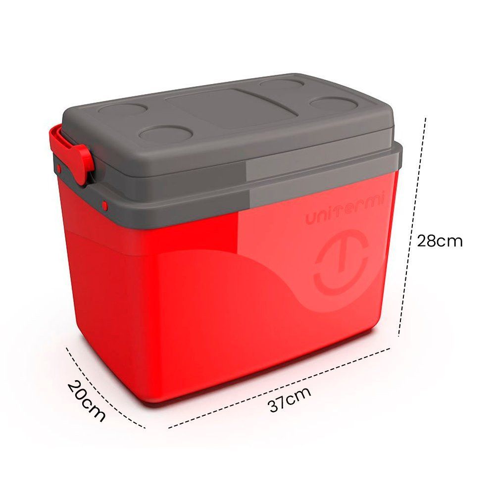 Encontraproduto.com.br - Cooler Térmico Unitermi Caixa Floripa Com Alça De 15 Litros Com Capacidade Para 22 Latas - Vermelha