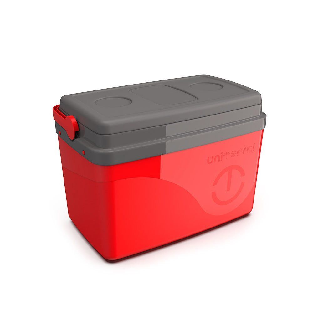 Encontraproduto.com.br - Cooler Térmico Unitermi Caixa Floripa Com Alça De 15 Litros Com Capacidade Para 22 Latas - Vermelha