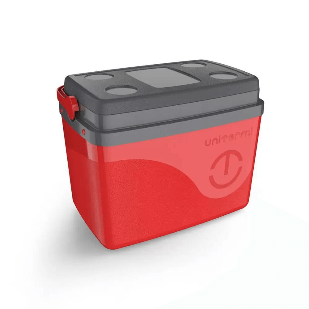 Encontraproduto.com.br - Cooler Térmico Unitermi Caixa Floripa Com Alça De 15 Litros Com Capacidade Para 22 Latas - Vermelha