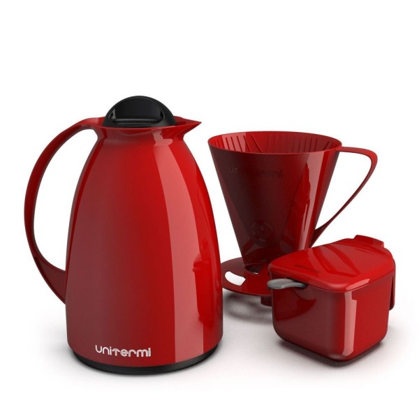 Encontraproduto.com.br - Kit Café Prático Unitermi – Vermelho
