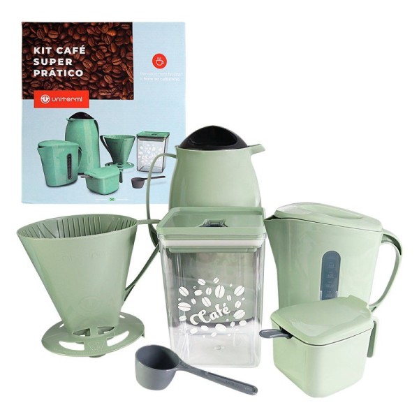 Encontraproduto.com.br - Kit Café Super Prático Com 6 Peças Verde
