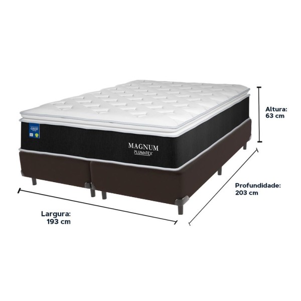 Encontraproduto.com.br - Cama Box King Colchão Magnum Plumatex Pillowtop High Tech