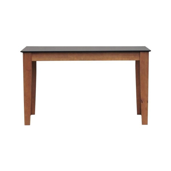 Encontraproduto.com.br - Mesa De Jantar Lyon Pés Madeira Maciça Tampo Mdf Laqueado 135x70 - Amêndoa Preto