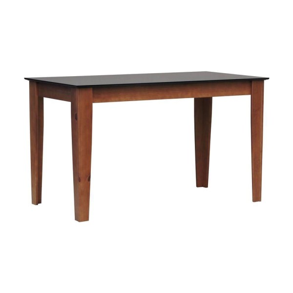 Encontraproduto.com.br - Mesa De Jantar Lyon Pés Madeira Maciça Tampo Mdf Laqueado 135x70 - Amêndoa Preto
