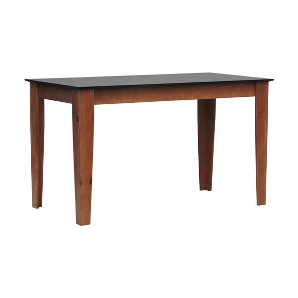 Encontraproduto.com.br - Mesa De Jantar Lyon Pés Madeira Maciça Tampo Mdf Laqueado 135x70 - Amêndoa Preto