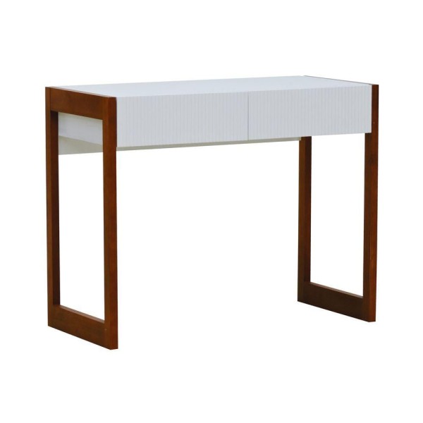 Encontraproduto.com.br - Aparador-escrivaninha Ondas 2 Gavetas - Amêndoa Branco