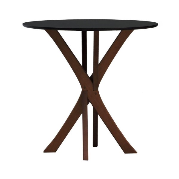 Encontraproduto.com.br - Mesa De Jantar Tiê Tampo Redondo ø80 Amêndoa-preto