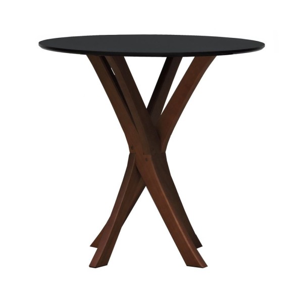 Encontraproduto.com.br - Mesa De Jantar Tiê Tampo Redondo ø80 Amêndoa-preto