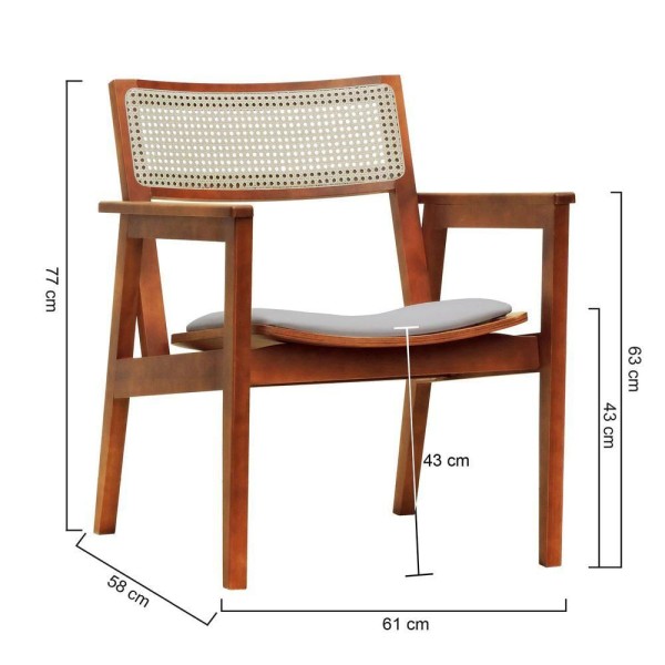 Encontraproduto.com.br - Poltrona Gusty Com Encosto Telinha Assento Anatômico - Amêndoa Estofado Linho Bege