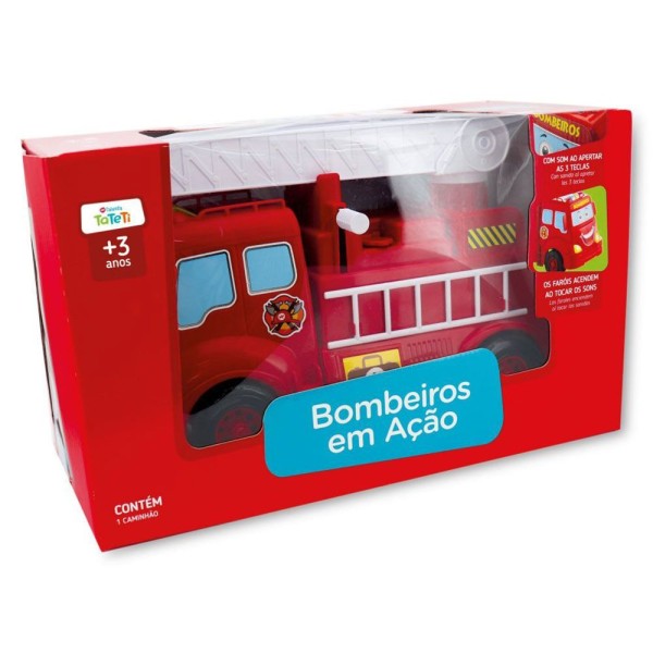 Encontraproduto.com.br - Caminhão Bombeiros em Ação com Água, Som e Luz - Tateti 408