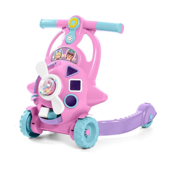 Encontraproduto.com.br - Andador Infantil - 2 em 1 - Com atividades - Bebê Aviador - Rosa - Tateti