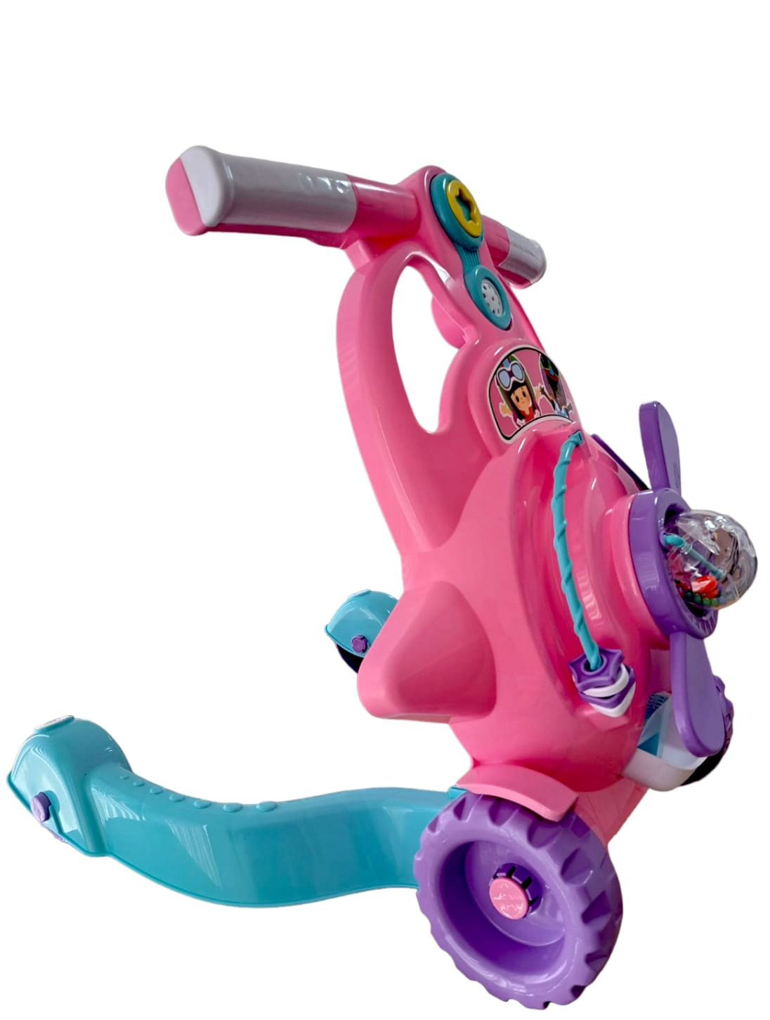 Encontraproduto.com.br - Andador Infantil - 2 em 1 - Com atividades - Bebê Aviador - Rosa - Tateti