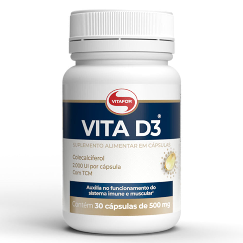 Vita D3 2000 UI (500mg) 30 Cápsulas - Vitafor