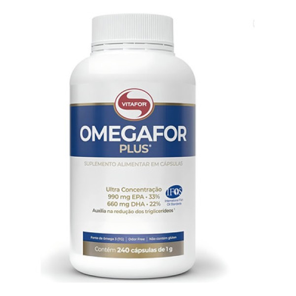 Encontraproduto.com.br - Ômegafor Plus - Ômega 3 Concentrado + EPA (990mg) DHA (660mg) 240 Cápsulas - Vitafor