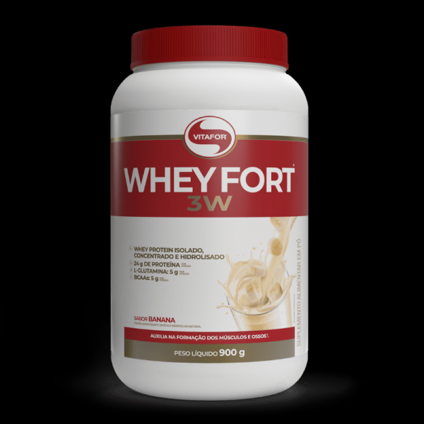 Whey Fort 3W Banana Vitafor 900g