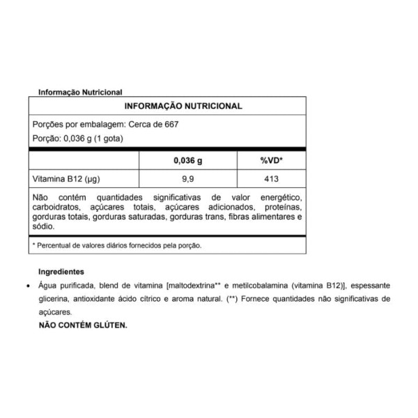 Encontraproduto.com.br - Vitamina B12 Gotas Sabor Menta 20ml - Vitafor