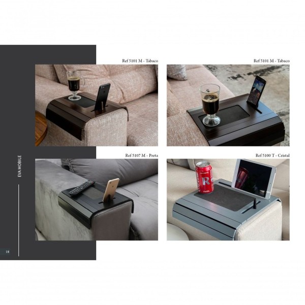 Encontraproduto.com.br - Esteira Para Braço de Sofá Eva Tablet Tabaco
