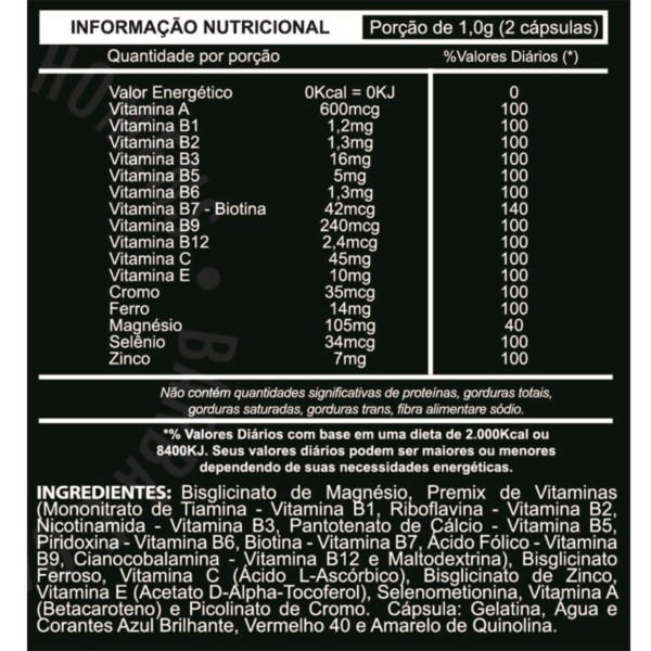 Encontraproduto.com.br - POLIVITAMÍNICO BARBA E CABELO ALTO TEOR DE VITAMINAS 60 CAPS