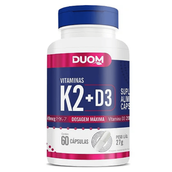 Encontraproduto.com.br - Vitaminas K2 + D3 2000UI C/60 Cápsulas - Duom