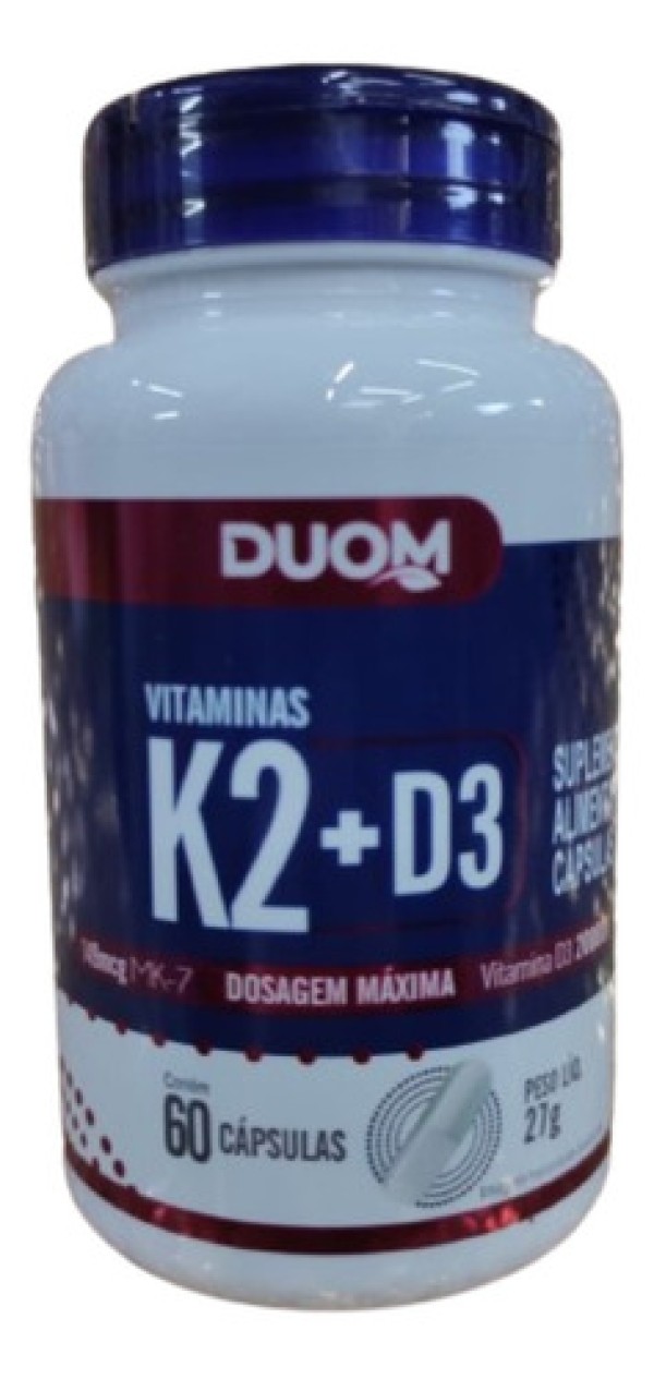 Encontraproduto.com.br - Vitaminas K2 + D3 2000UI C/60 Cápsulas - Duom