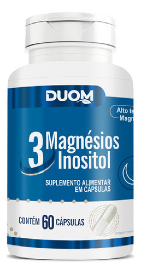 3 MAGNÉSIOS INOSITOL ÓXIDO DE MAGNÉSIO BISGLICINATO DE MAGNÉSIO 60 CÁPSULAS – DUOM
