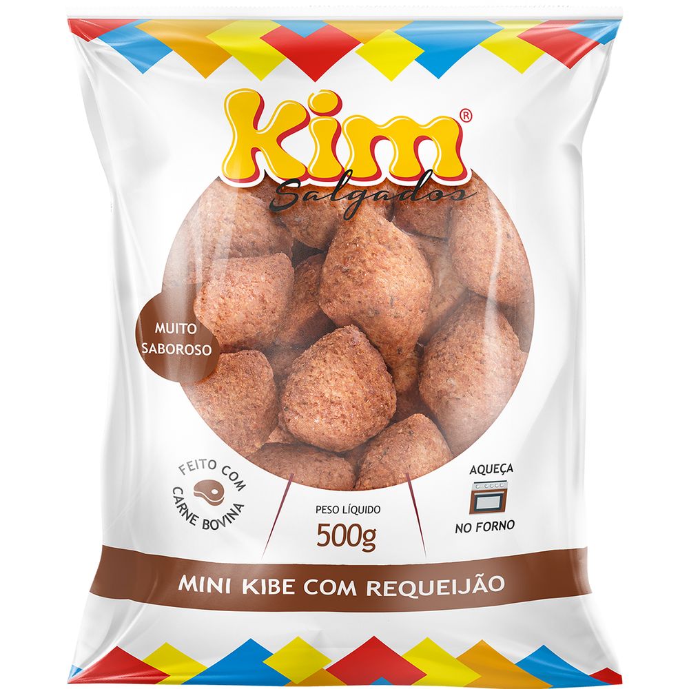 Encontraproduto.com.br - Mini Kibe com Requeijão Kim Congelado Pacote com 500g