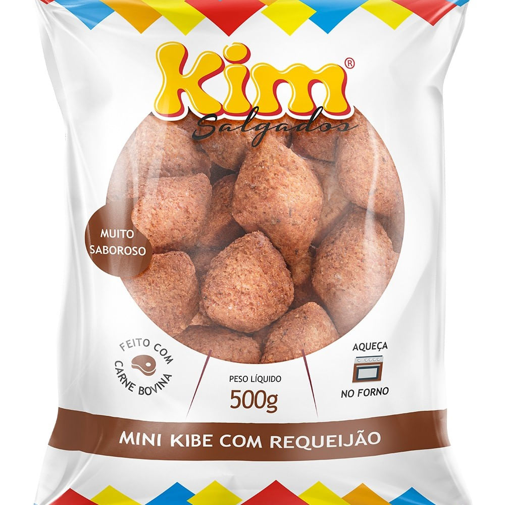 Encontraproduto.com.br - Mini Kibe com Requeijão Kim Congelado Pacote com 500g