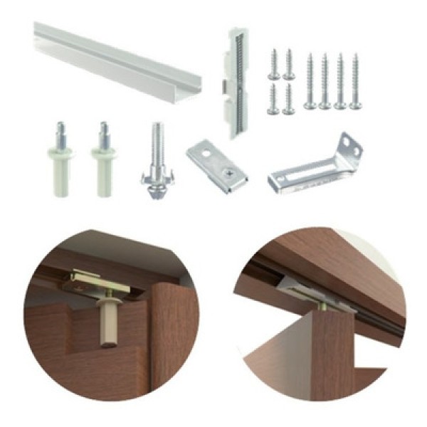 Encontraproduto.com.br - Kit de Embutir para Porta Camarão até 40Kg 1mx2,5cm Alumínio Branco
