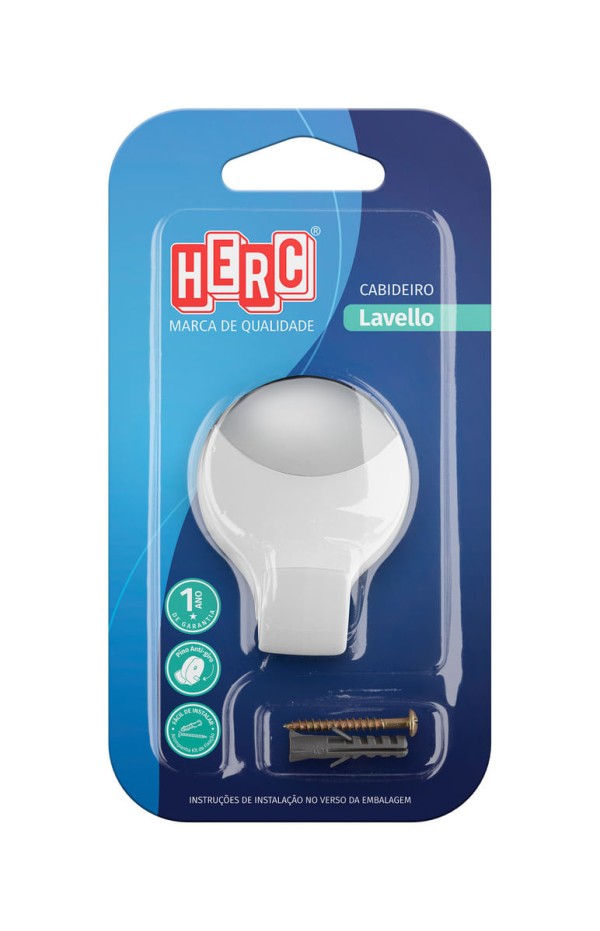 Encontraproduto.com.br - Cabideiro Herc Lavello - Branco Cromado