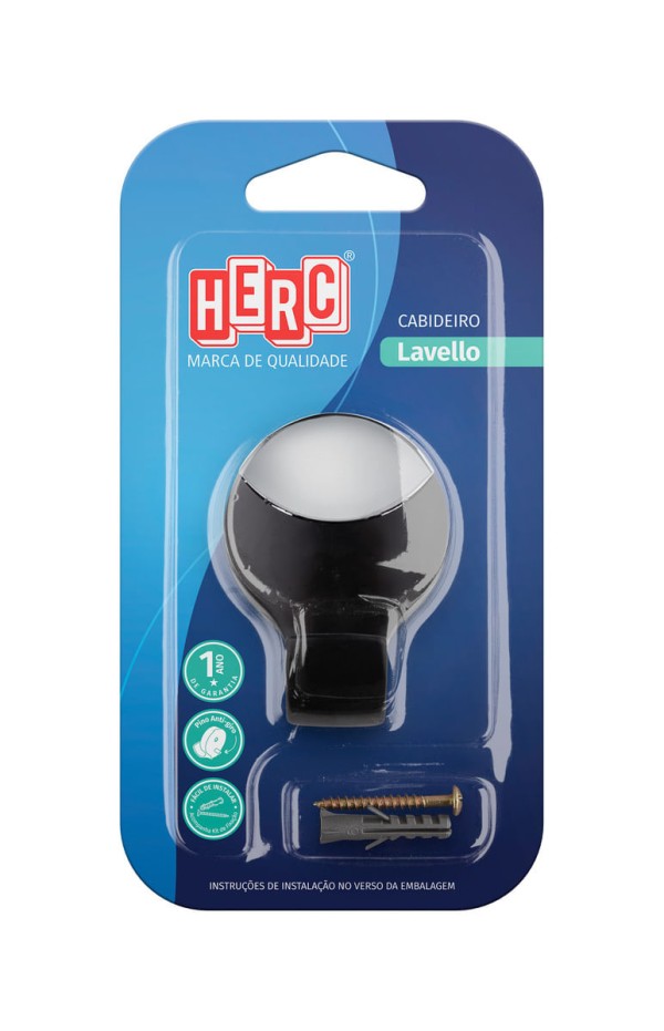 Encontraproduto.com.br - Cabideiro Herc Lavello - Preto Cromado