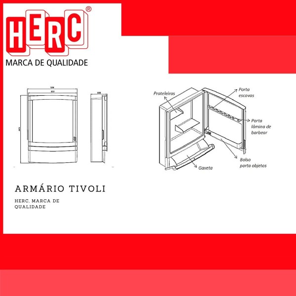 Encontraproduto.com.br - Espelheira Para Banheiro Armário Tivoli Com Gaveta Branco/cr