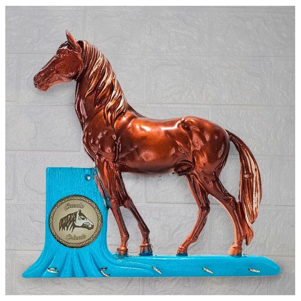 Encontraproduto.com.br - Porta Chaves Cavalo Crioulo Brasão 33cm