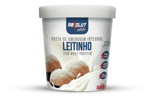 Pasta De Amendoim Integral Leitininho Com Whey Protein 500g