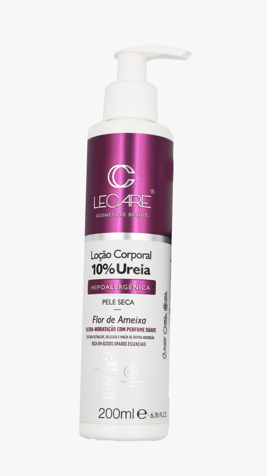 Loção Corporal 10% LeCare Ureia Aveia Elastina Flor de Ameixa 200Ml