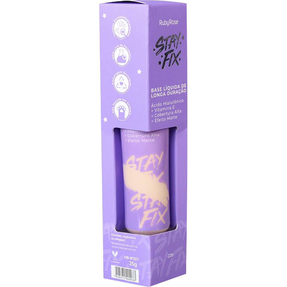 Encontraproduto.com.br - Base Líquida Stay Fix Ruby Rose C00 25g