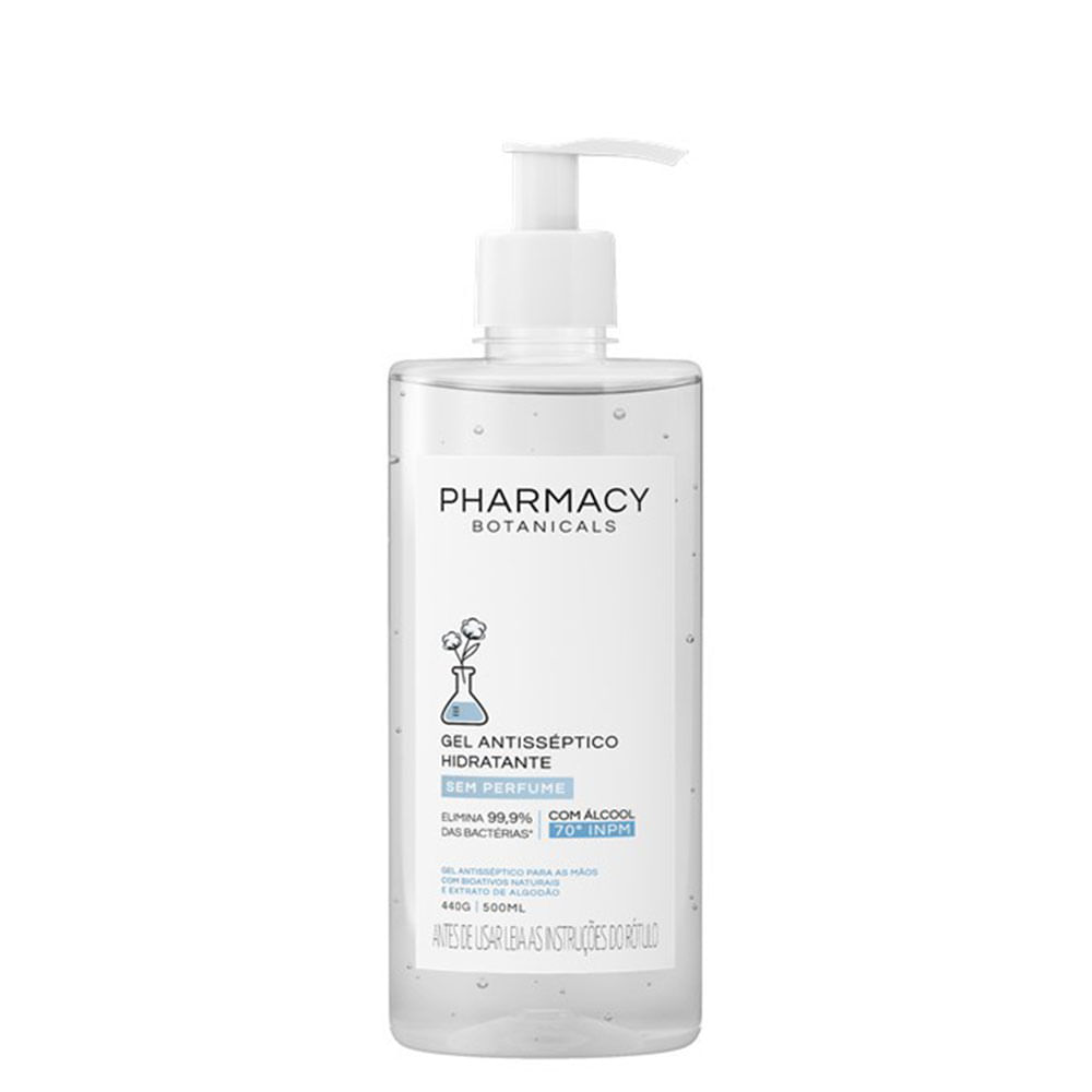 Gel Antisséptico Hidratante Pharmacy Botanicals Sem Perfume 500 ml